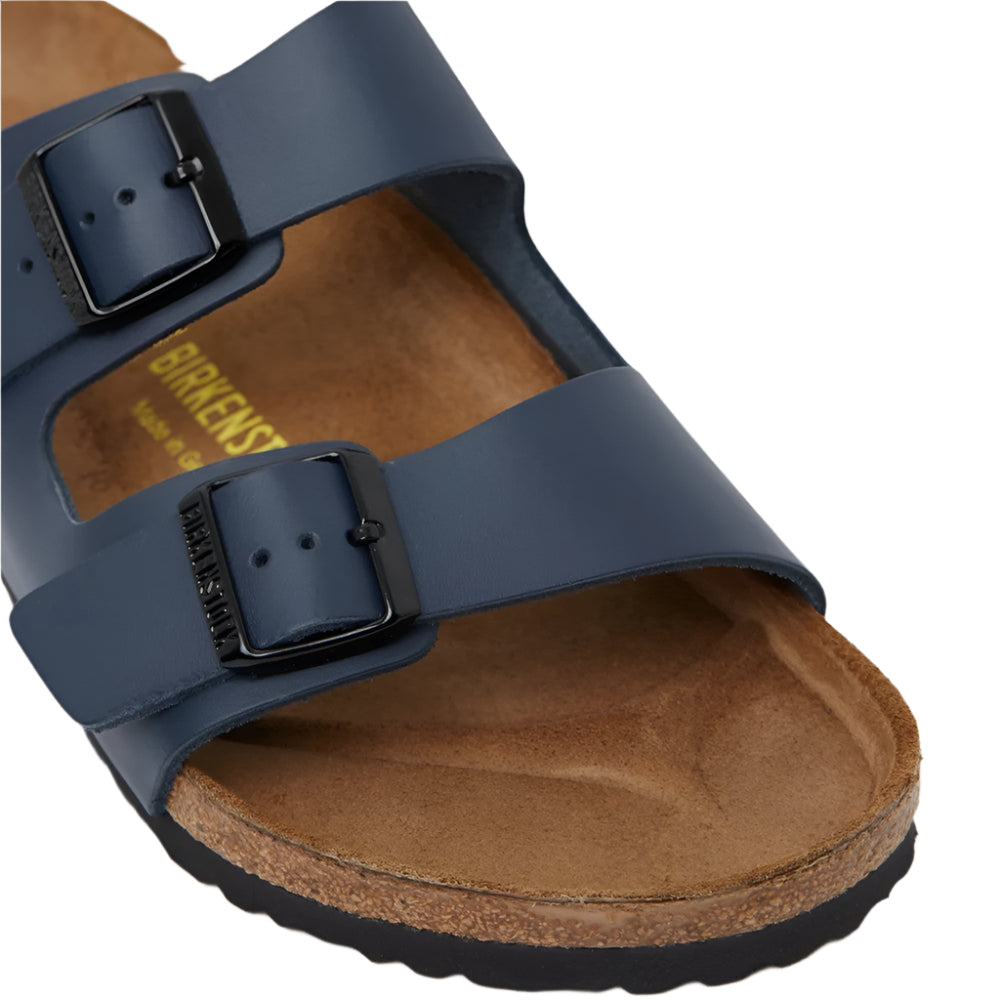 Birkenstock Unisex Regular Fit Arizona Smooth Leather Sandals - Blue