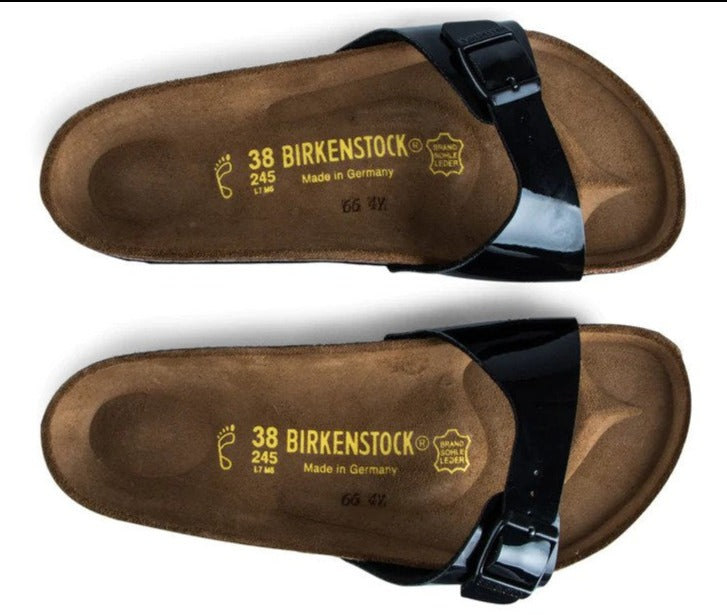 Birkenstock Unisex Madrid Regular Fit Sandals - Black Patent