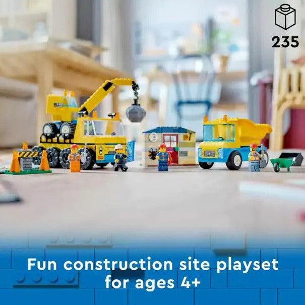 LEGO City Construction Trucks and Wrecking Ball Crane 60391