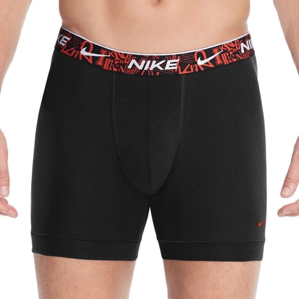 Nike Men's Everyday Cotton Stretch Boxer Briefs 3-Pack - Black, Picante, Aquarious