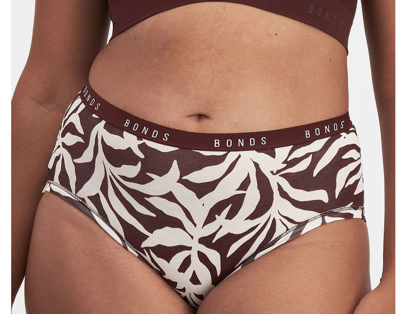 Bonds Women's Cottontails Full Briefs 3-Pack - Bordeaux/Print/Base Blush