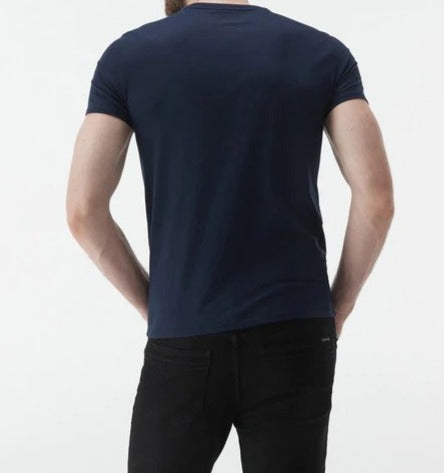 Lacoste Men's Short Sleeve Crew Neck Tee / T-Shirt / Tshirt - Navy Blue