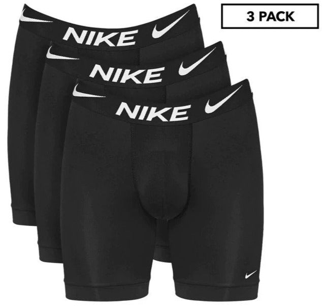 Nike Mens Dri-FIT Essential Micro Long Boxer Briefs 3-Pack - Black