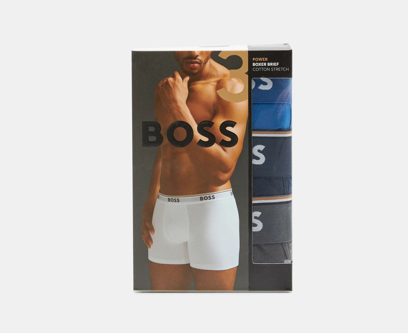 Hugo Boss Men's Power Boxer Briefs 3-Pack - Dark Grey/Blue/Navy