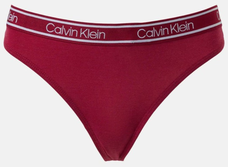 Calvin Klein Women's Bamboo Comfort Thong/String - Ashford Grey/Nymph/Red Bud