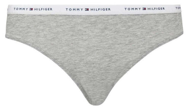 Tommy Hilfiger Women's Classic Logo Basic Bikini Briefs 3-Pack - Grey/Red/Blue