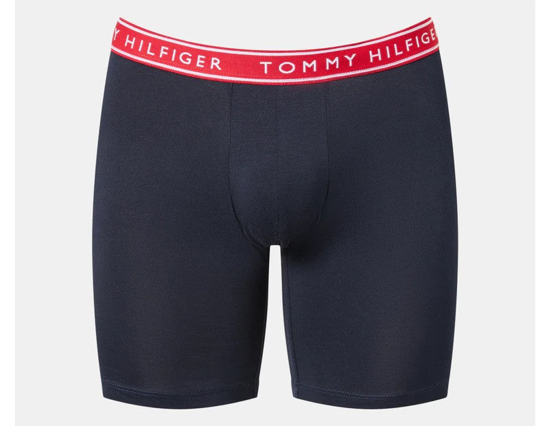 Tommy Hilfiger Men's Cotton Stretch Boxer Briefs 3-Pack - French Grey/Navy/Red