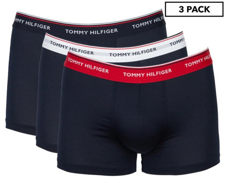 Tommy Hilfiger Men's Trunks 3-Pack - White/Desert Sky/Primary Red