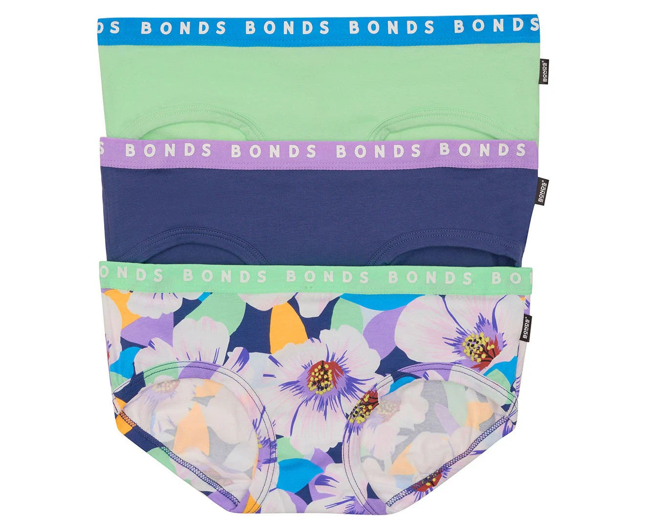 Bonds Women's Hipster Boyleg Briefs 3-Pack - Team Floral/Fresh Lime/Stargaze