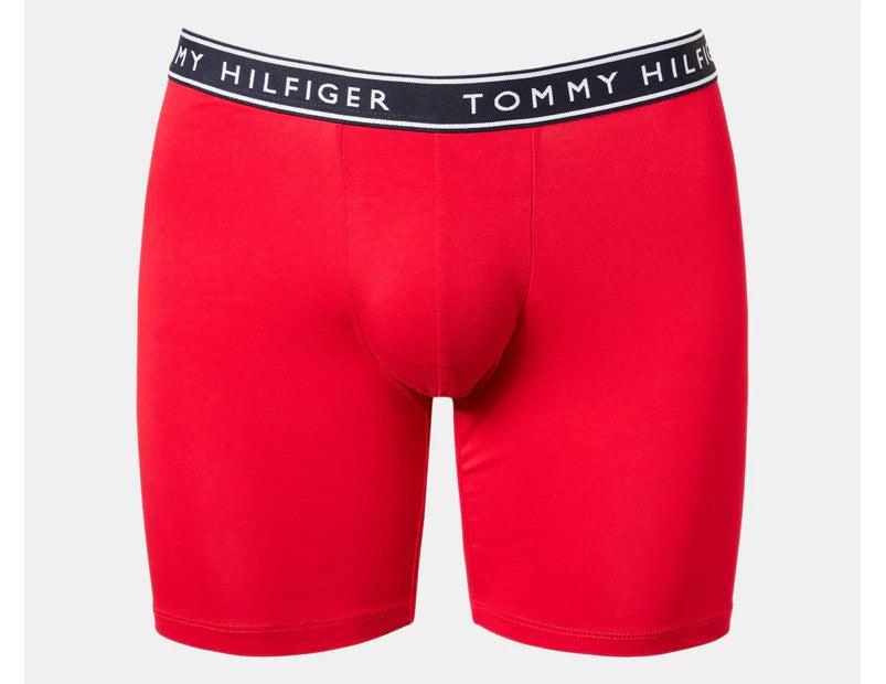 Tommy Hilfiger Men's Cotton Stretch Boxer Briefs 3-Pack - Red/Grey/Midnight Blue