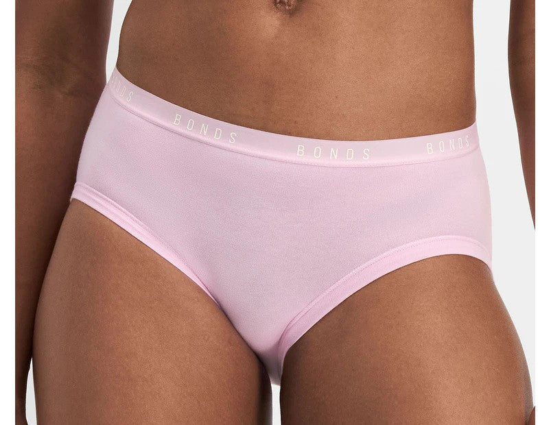 Bonds Women's Cottontails Midi Briefs 3-Pack - Lilac/Stripe/Base Blush