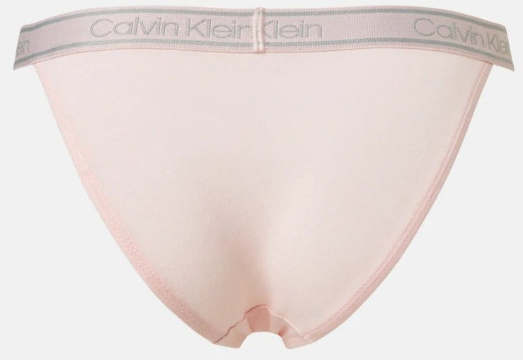 Calvin Klein Women's Bamboo Comfort String Cheeky Bikini Briefs 3-Pack - Ashford Grey/Nymph/Red Bud