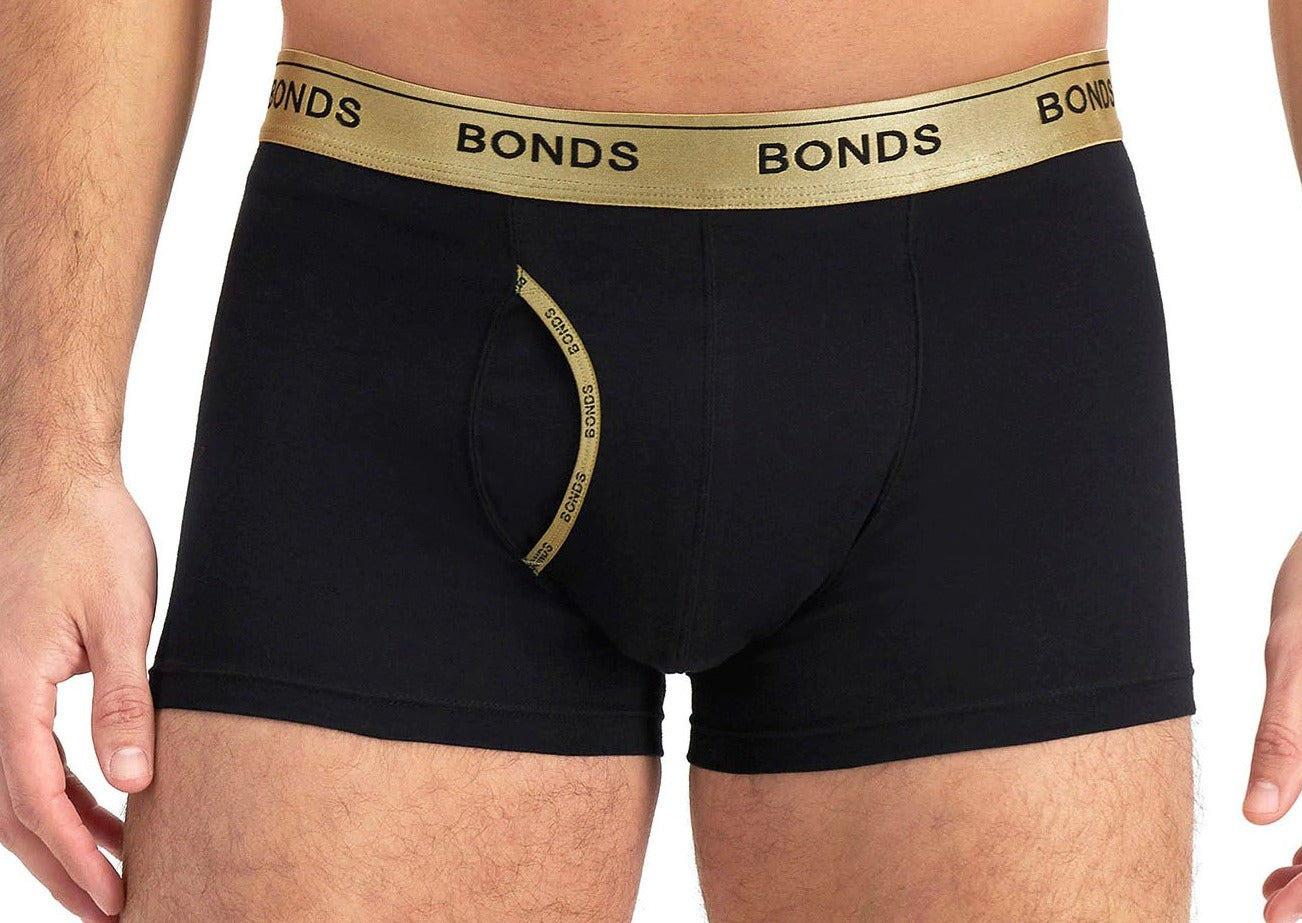 Bonds Men's Guyfront Trunks 3-Pack - Black/Metallic Gold/Metallic Silv