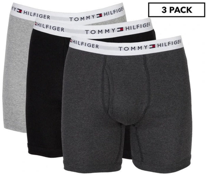 Tommy Hilfiger Men's Classic Boxer Briefs 3-Pack - Black/Grey/Dark Grey