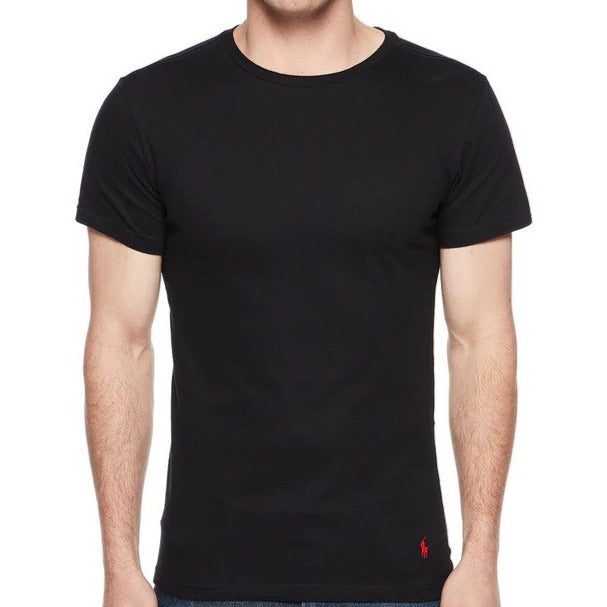 Polo Ralph Lauren Men's Short Sleeve Crewneck Slim Fit Tee / T-Shirt / Tshirt 3-Pack - Polo Black