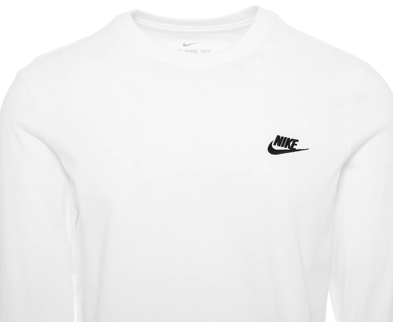 Nike Sportswear Mens Club Long Sleeve Tee / T-Shirt / Tshirt - White