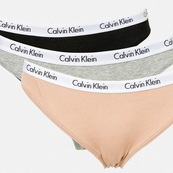 Calvin Klein Women's Carousel Thong/String 3-Pack - Grey Heather