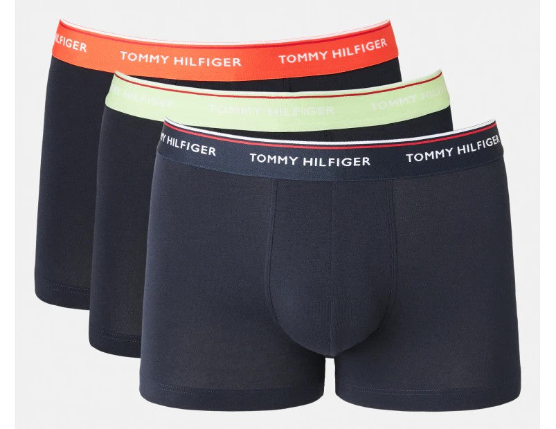 Tommy Hilfiger Men's Premium Essentials Trunks 3-Pack - Iced Aloe/Orange/Navy