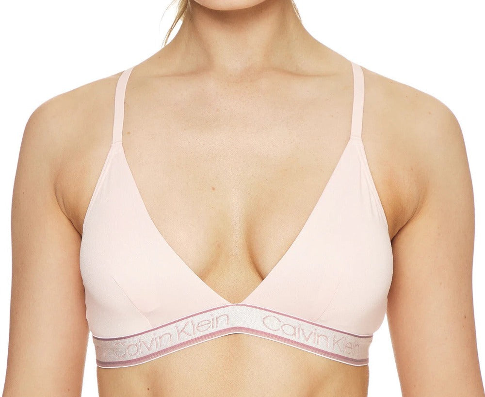 Calvin Klein Womens Chromatic Lightly Lined Triangle Bralette - Nymphs Thigh