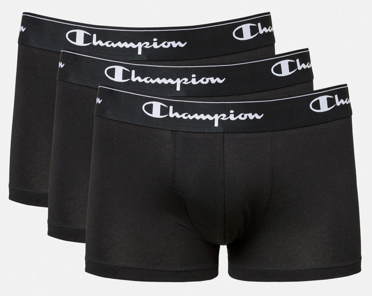 Champion Men's Athletic Cotton Trunks 3-Pack - Black