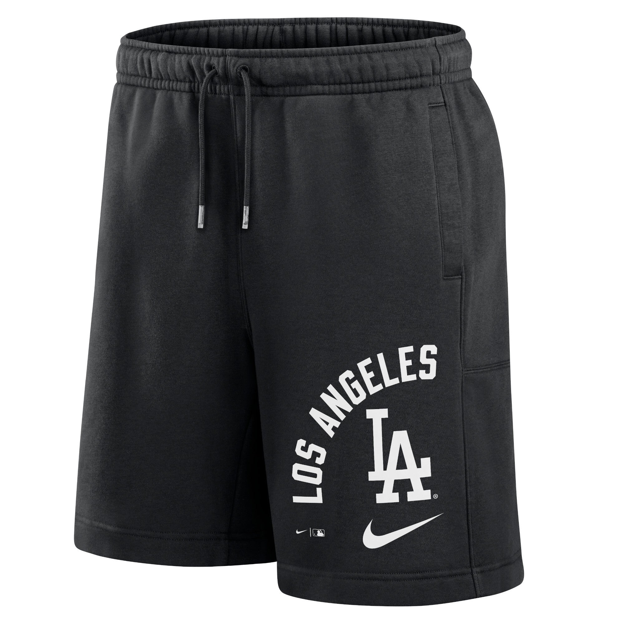 Los Angeles Dodgers Nike Arched Kicker Fleece Drawstring Short - Black/White