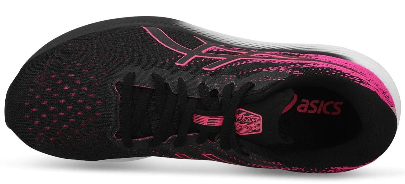 ASICS Women's EvoRide 3 Road Running Shoes - Black/Pink Glo