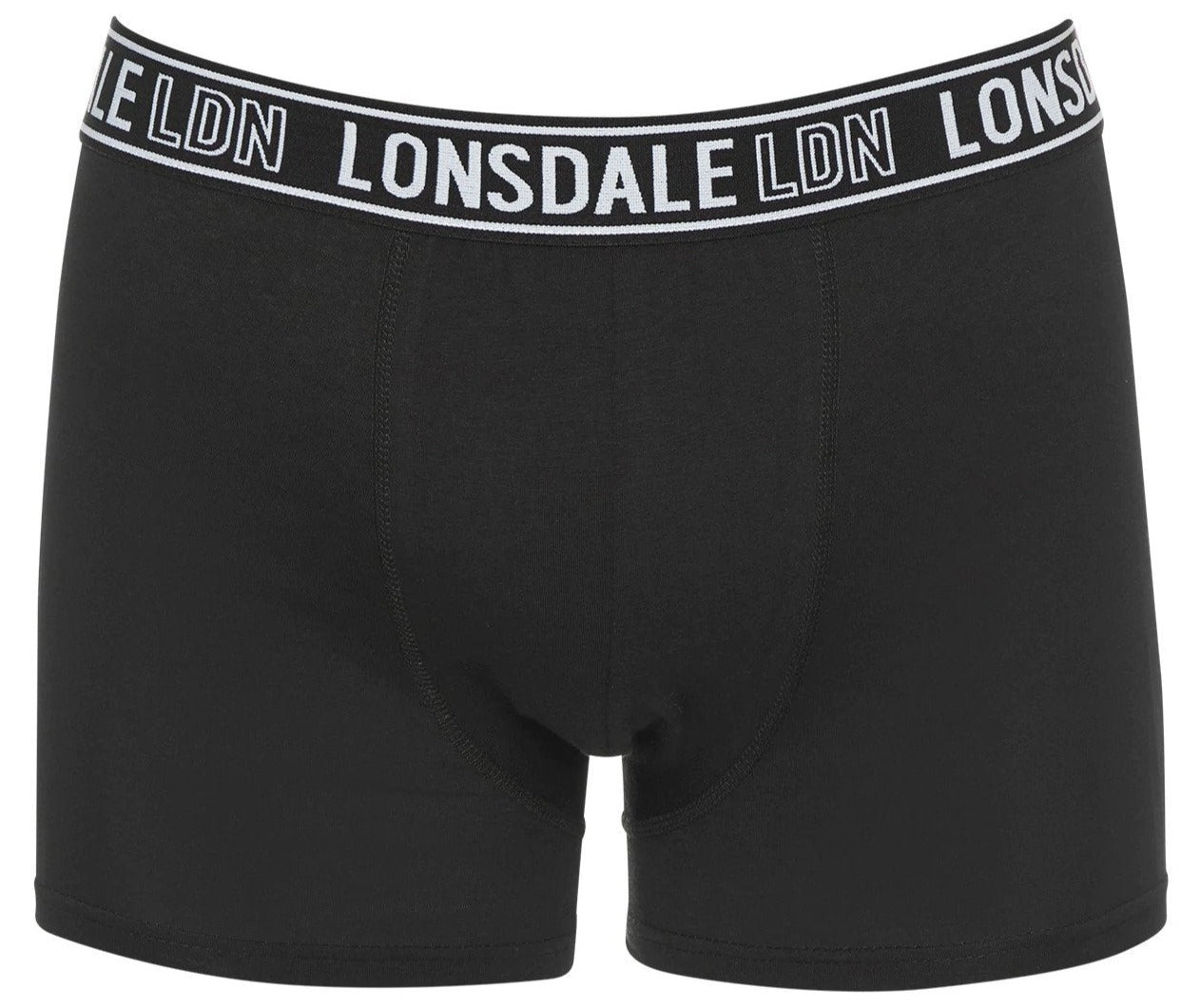 Lonsdale Men's Cotton Short Leg Trunks 3-Pack - Black