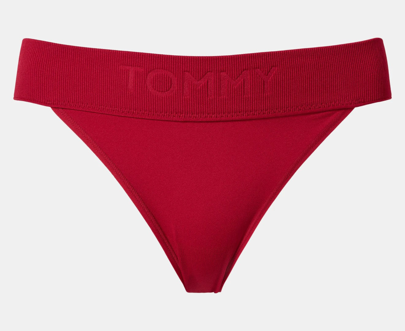 Tommy Hilfiger Women's Seamless String Bikini Briefs w/ Debossed Logo 3-Pack - Red/Grey/Black