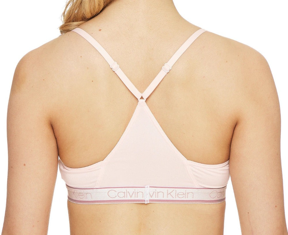 Calvin Klein Womens Chromatic Lightly Lined Triangle Bralette - Nymphs Thigh