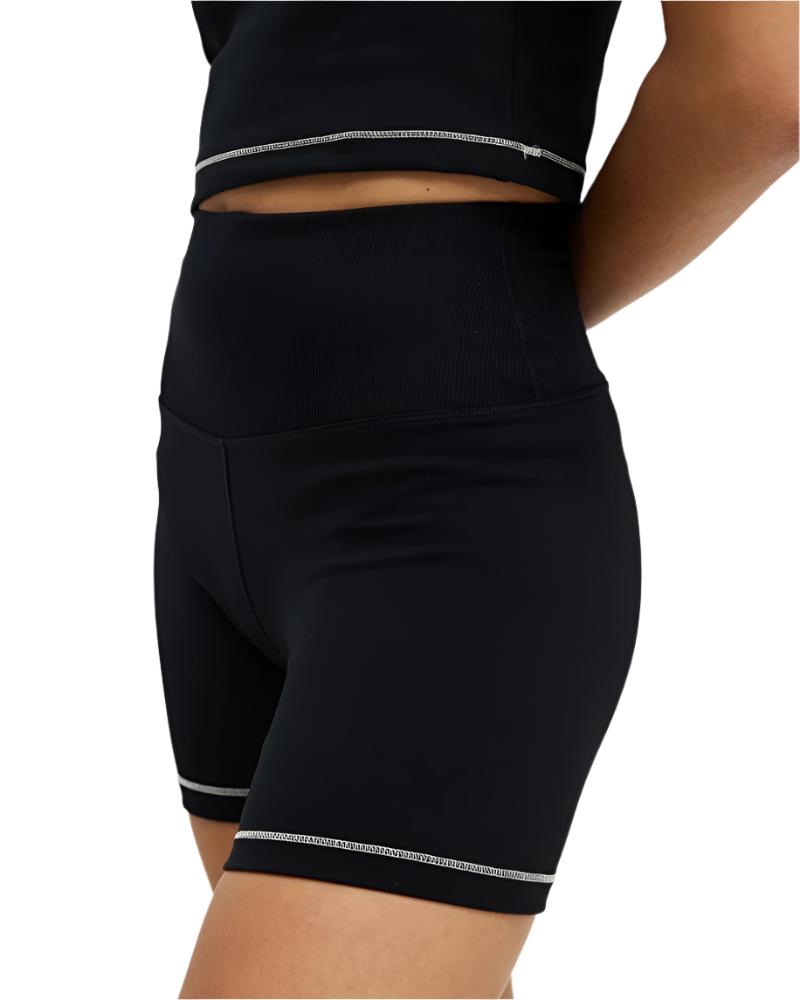 Nike Women's One Rib High Waisted Biker Shorts - Black/Cool Grey