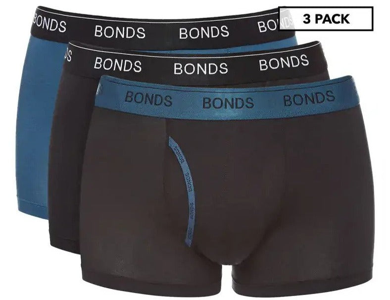 Bonds Men's Guyfront Trunks 3-Pack - Black/Blue