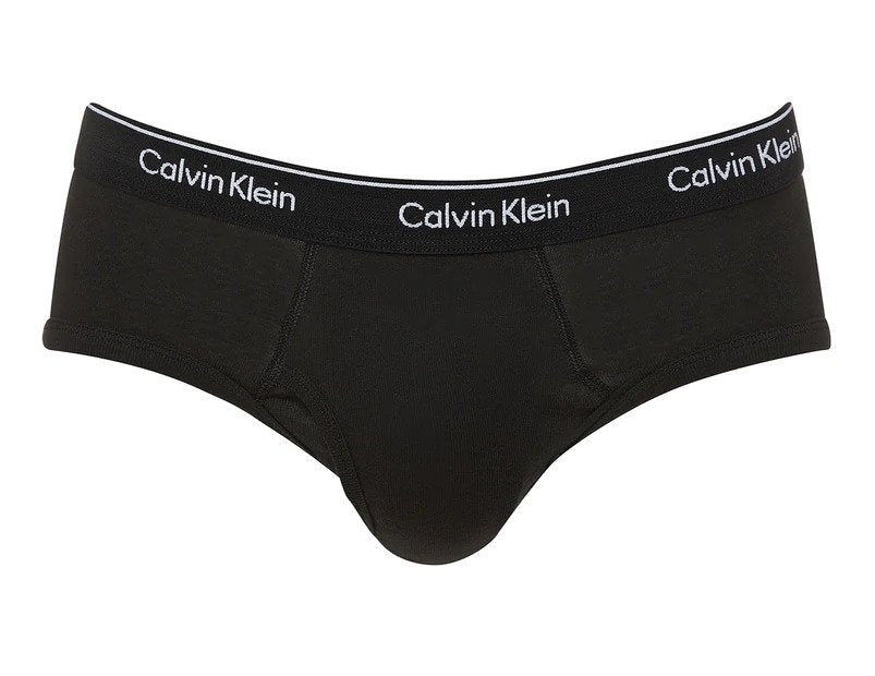 Calvin Klein Mens 100% Low Rise Hip Briefs 4-Pack - White/Grey/Black