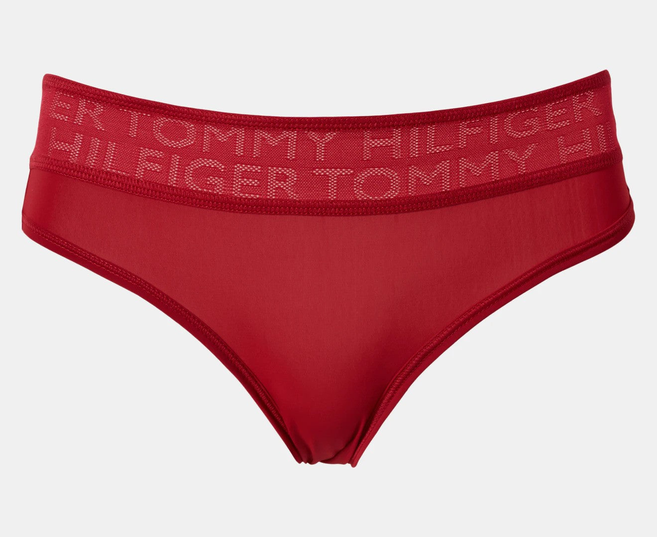 Tommy Hilfiger Women's Microfibre Wide Mesh Waistband Bikini Briefs 3-Pack - Red/Beige/Black