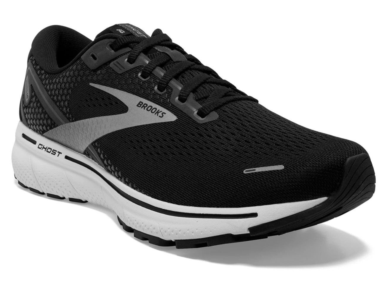 Brooks Men's Ghost 14 Running Shoes - Black/White/Silver