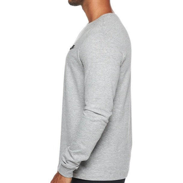 Nike Sportswear Mens Club Long Sleeve Tee / T-Shirt / Tshirt - Dark Grey Heather/Black