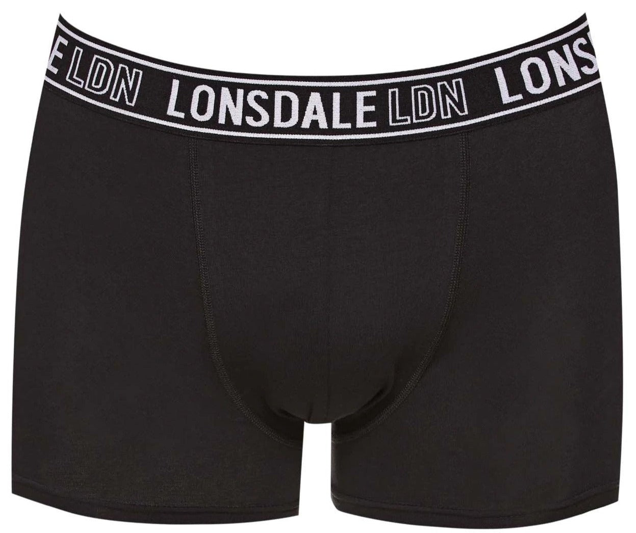 Lonsdale Men's Cotton Short Leg Trunks 3-Pack - Black/Charcoal/Grey