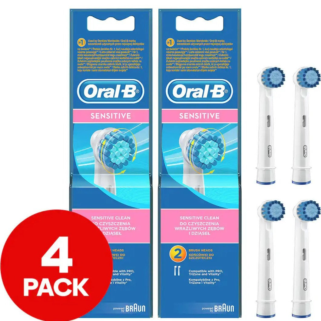 2 x 2pk Oral-B Sensitive Clean Replacement Brush Heads