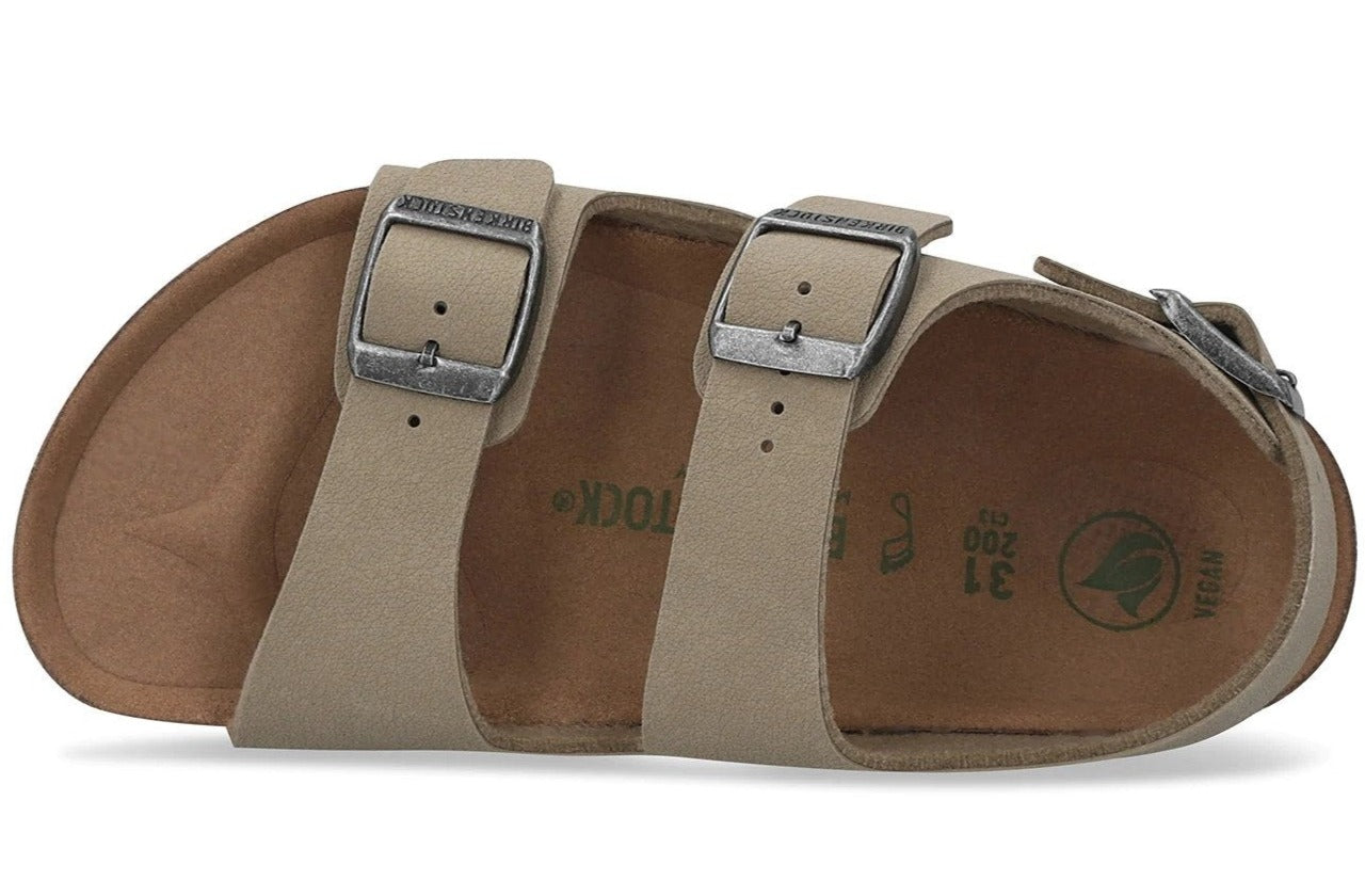 Birkenstock Kids' Milano Vegan Regular Fit Sandals - Faded Khaki