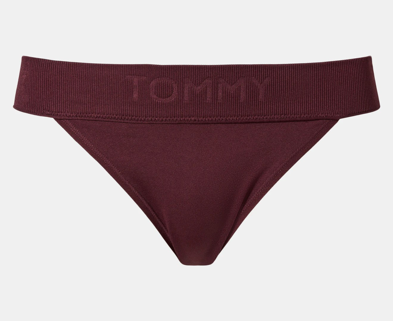 Tommy Hilfiger Women's Seamless String Bikini Briefs w/ Debossed Logo 3-Pack - Wine/Beige/Black