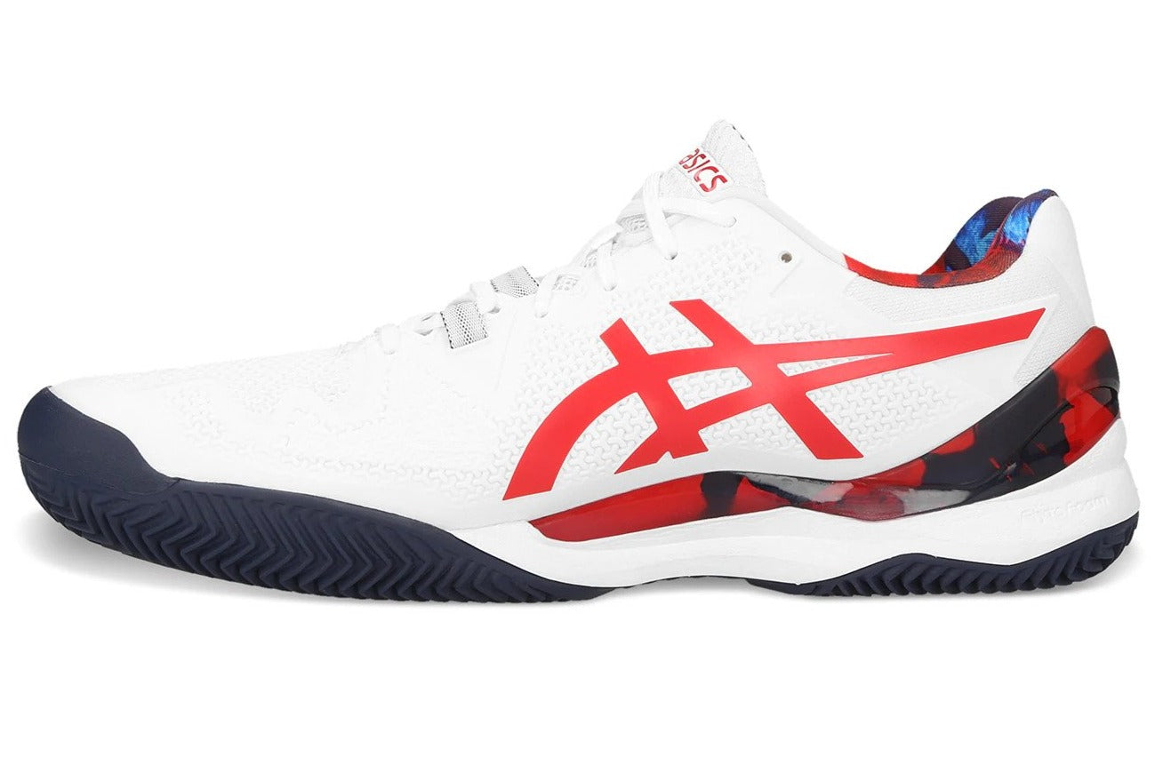 ASICS Men's GEL-Resolution 8 Clay L.E. Tennis Shoes - White/Classic Red
