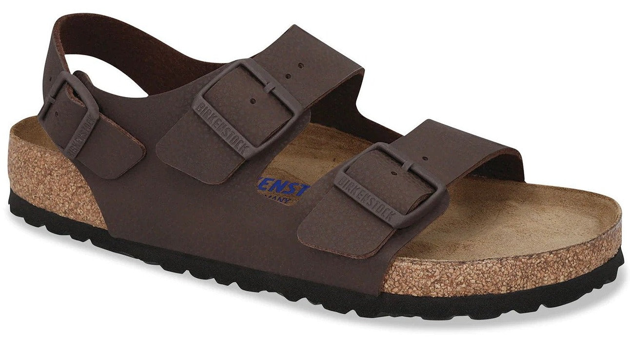 Birkenstock Unisex Milano Regular Fit Soft Footbed Sandals - Chocolate