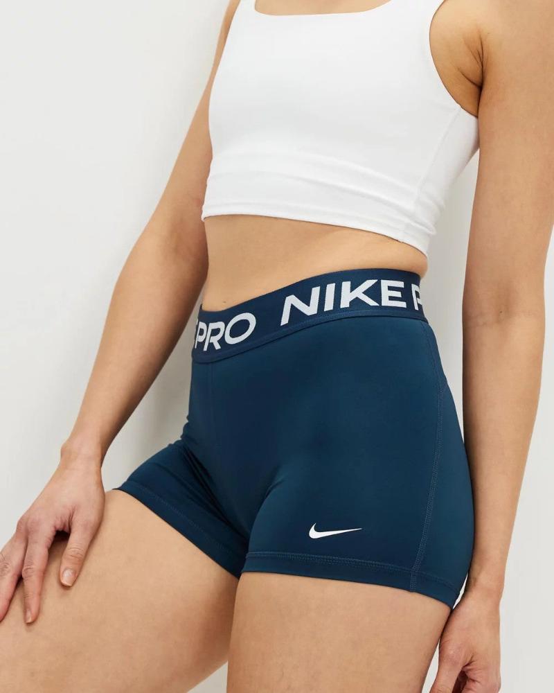 Nike Women's Pro 3" Shorts - Armory Navy/White