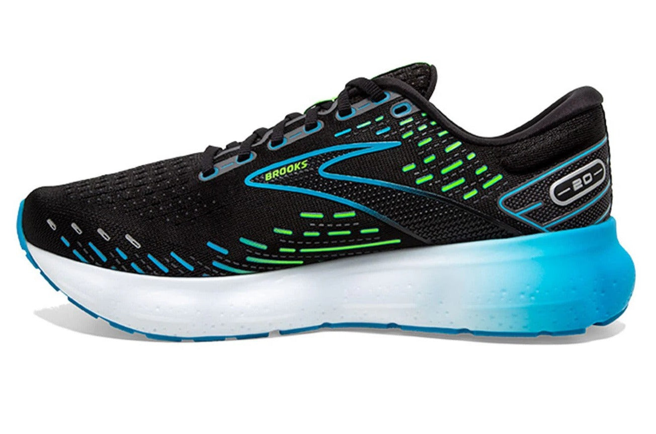 Brooks Men's Glycerin 20 Running Shoes - Black/Hawaii Ocean/Green