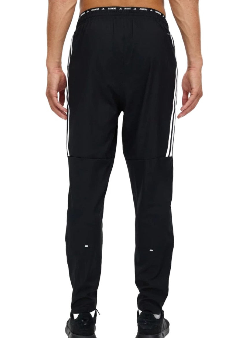 Adidas Mens Performance Own the Run 3-Stripes Pants - Black