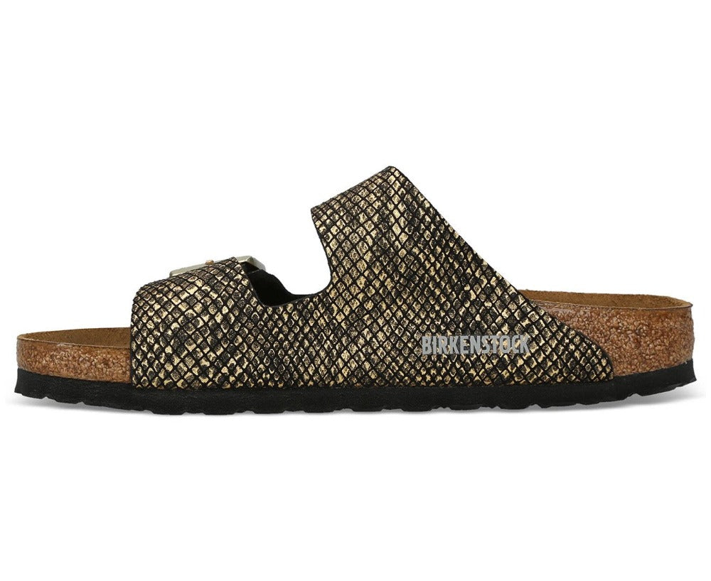 Birkenstock Unisex Arizona Narrow Fit Sandals - Shiny Python Black