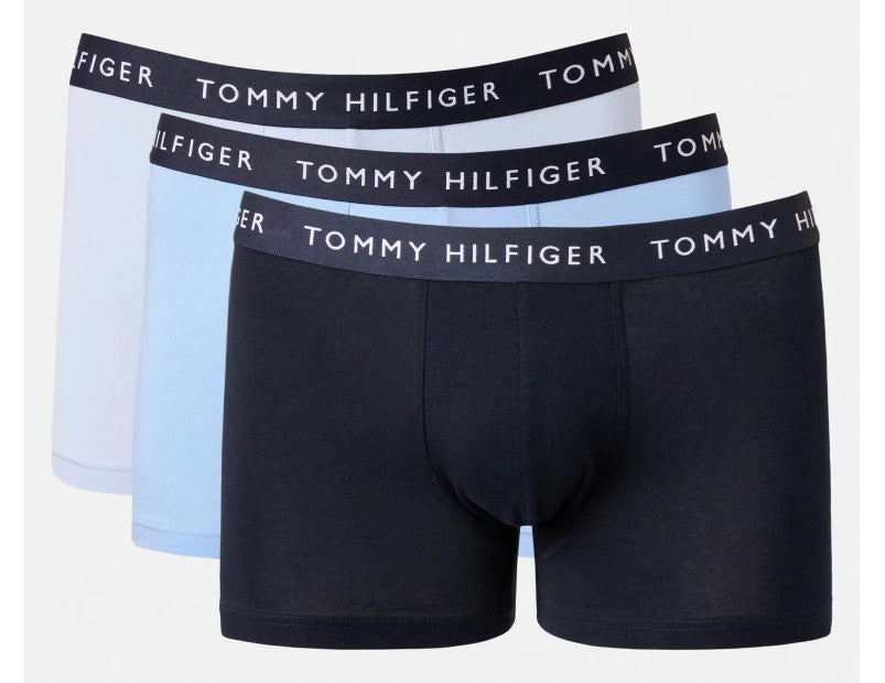 Tommy Hilfiger Men's Recycled Essentials Trunks 3-Pack - Vessel Blue/Breezy Blue/Dessert Sky