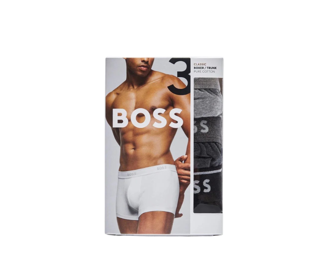 Hugo Boss Men's Classic Boxers / Trunks 3-Pack - Black/Charcoal/Grey