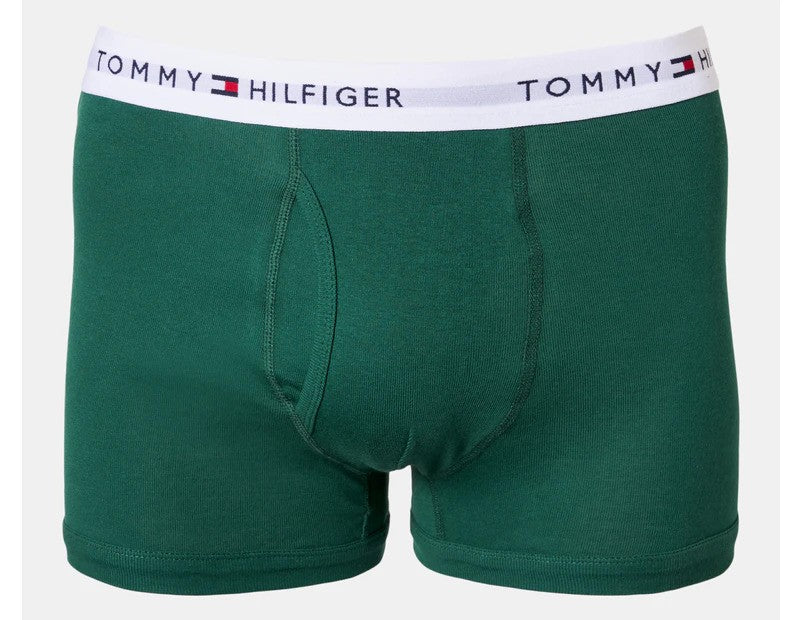 Tommy Hilfiger Men's Cotton Classics Trunks 3-Pack - Green Sea/Grey/Navy