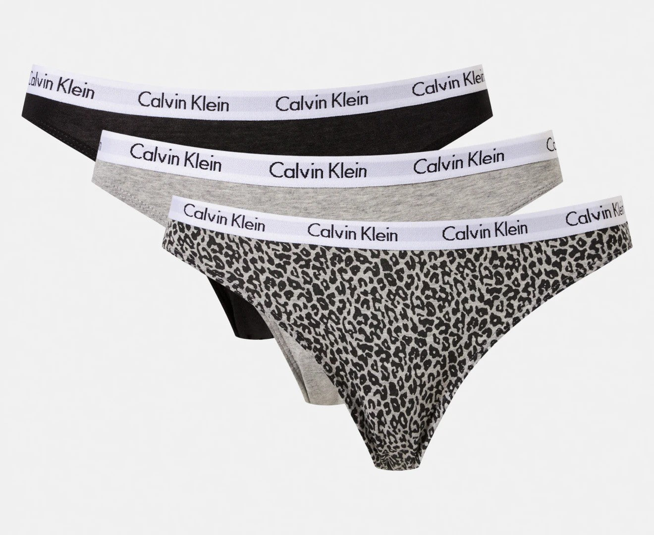 Calvin Klein Women's Carousel Bikini Briefs 3-Pack - Black/Grey Heather/Scattered Leopard