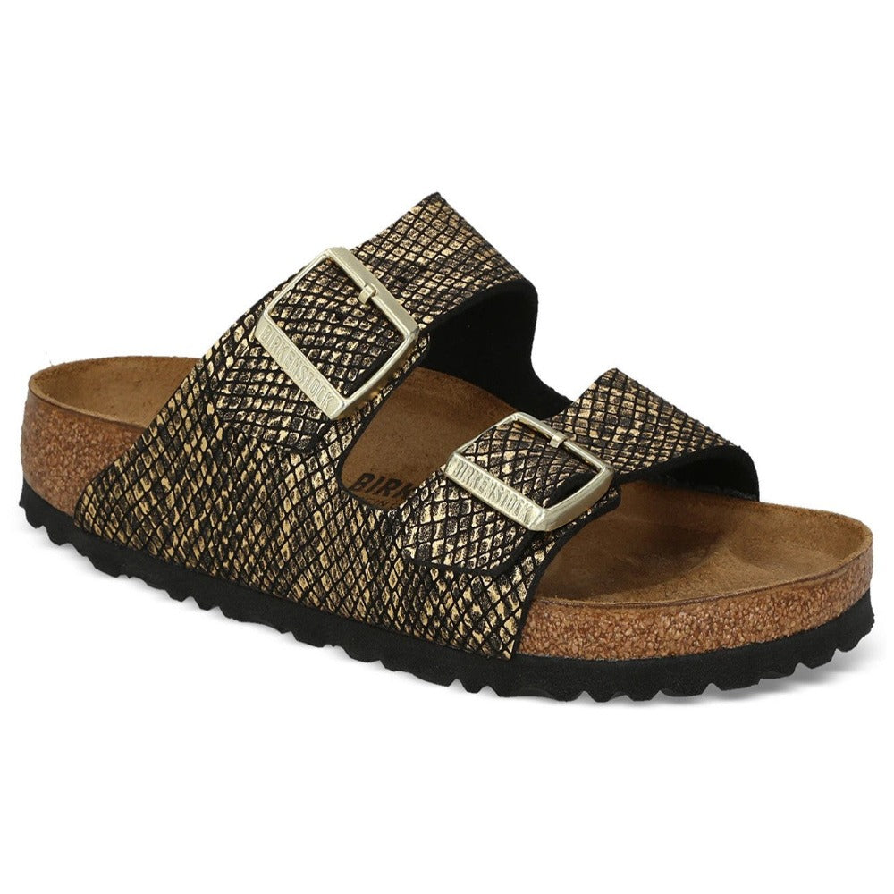 Birkenstock Unisex Arizona Narrow Fit Sandals - Shiny Python Black